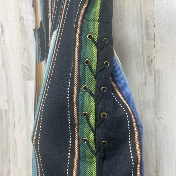 L & B Lucky & Blessed Serape Button Up size M Lace Up Western Rodeo - Picture 4 of 13